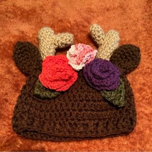 Baby crochet deer hat